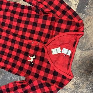 NWT PINK flannel pjs, size large